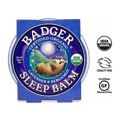 现货Badger薰衣草和佛手柑睡眠膏