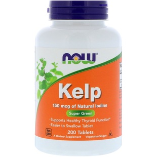 200粒抗辐射健康甲狀功能 Kelp海带碘补充 美国NOW Foods