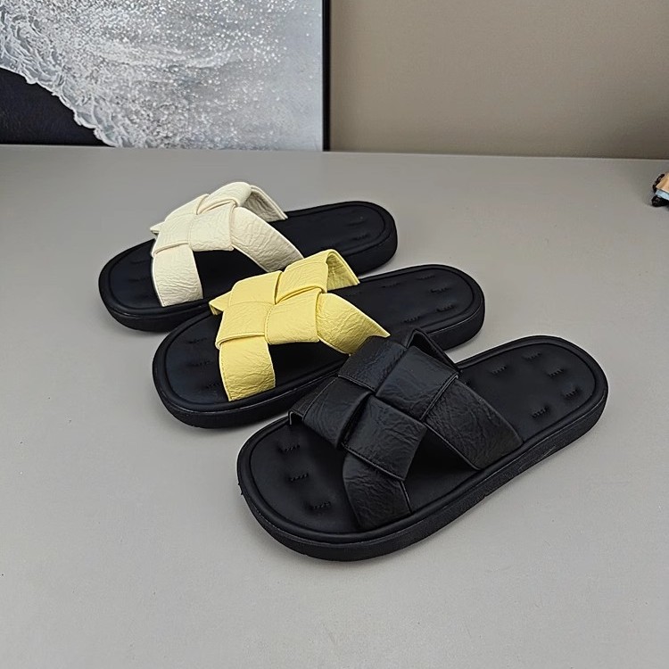 断码清仓女凉鞋超舒服软底踩屎感半拖露趾外穿平底乳胶017-112