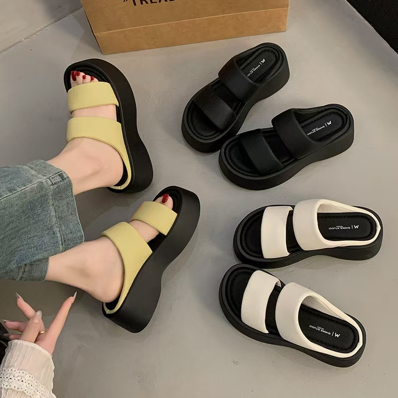 撤柜断码清仓女凉鞋厚底半拖软底超舒服百搭外穿露趾拖鞋3323-2