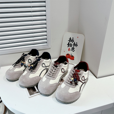 真皮牛皮！撤柜断码清仓女鞋运动鞋阿甘鞋系带舒适百搭25803