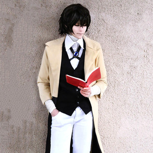 男现货促销 风衣四件套cosplay服装 日本动漫文豪野犬太宰治cos服