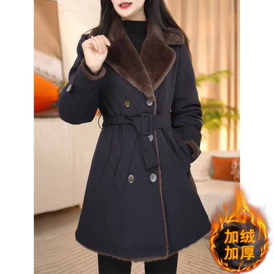 高端西装领毛呢外套女