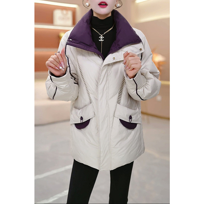 高端立领短款羽绒服女