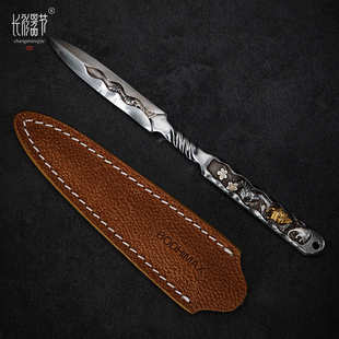 巴赫工作室[日本玉川堂] 重工茶剑普洱茶针24K纯金纯银铁翦金茶器