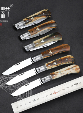 切诺尔口袋刀奥地利M390水磨/拉丝驼骨砂铁蛇纹木猛犸柄和谐无锁