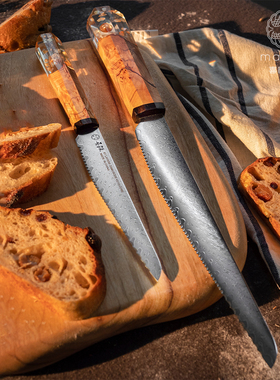 喜鹊粼采VG10大马士锯齿面包刀水果刀专用吐司刀切蛋糕刀锋利防锈