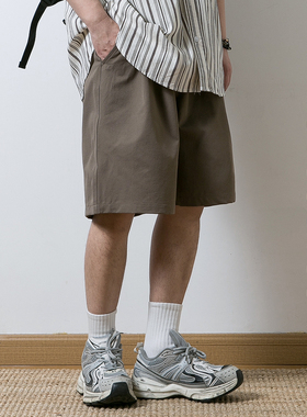 Ang2 Stu 8色夏季日系简约纯色宽松休闲西装基础工装百搭短裤男