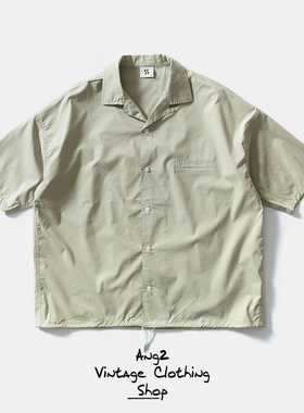 Ang2 Stu 偏爱这种小设计 下摆抽绳 古巴领宽松休闲短袖衬衫