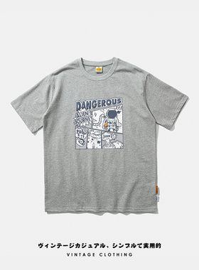 ANG2 BOUTIQUE/宇航员发泡印花 原创街潮男女纯棉宽松短袖T恤Tee