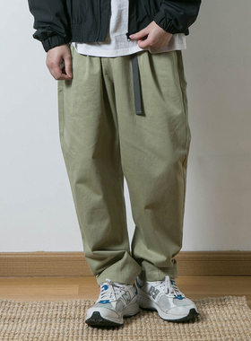 Ang2 Stu 简单舒适好穿 春装日系复古男式纯棉阔腿锥形工装休闲裤