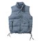 ANG2 ZIPPER SLIT JAPANESE VINTAGE MENS MULTI-POCKET CARGO STAND-UP COLLAR DOWN VEST THERMAL DOWN VEST