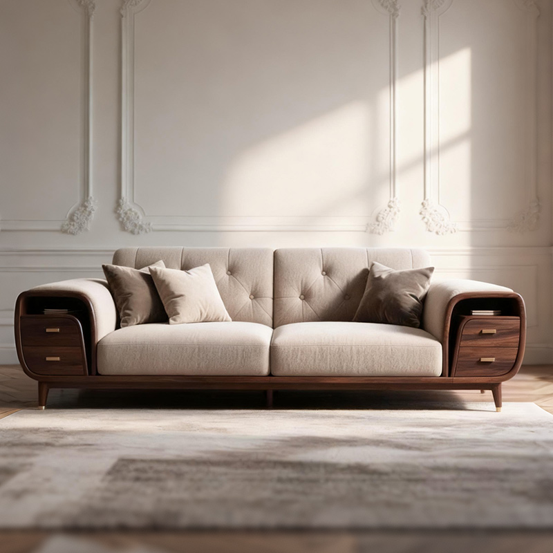 新中式胡桃木实木沙发客厅古典贵妃椅大小户型2025新款宋式美学