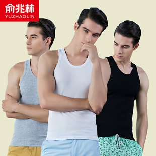 俞兆林男士圆领纯棉背心全棉打底无袖坎肩吊带汗衫不变形马甲睡衣