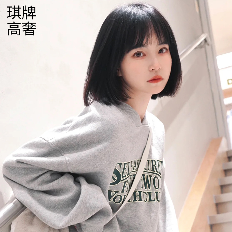 短发假发琪牌可爱齐刘海全真人发