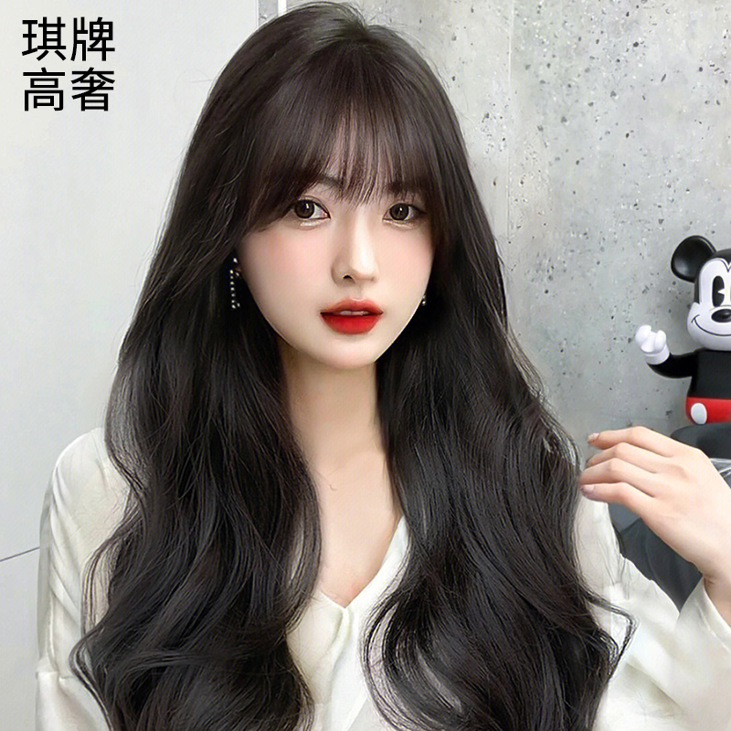琪牌韩式法式刘海大波浪长卷发