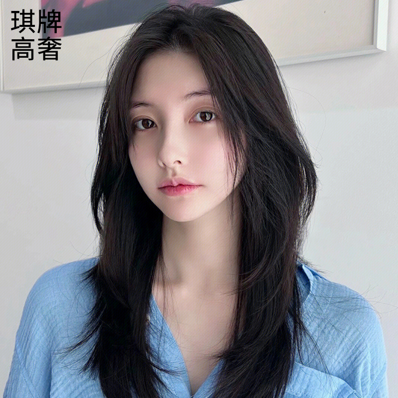 琪牌辫子发高层次气质中长全真发