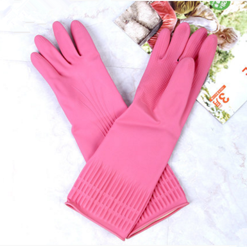 乐扣乐扣天然橡胶手套洗碗洗衣服防水防冻保护清洁家务手套耐用