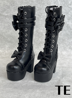 【TE BJD】4分3分BJD娃娃靴子鞋子高跟鞋1/4 1/3蝴蝶结扣搭绑带女