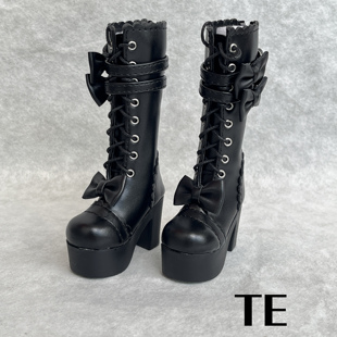 【TE BJD】4分3分BJD娃娃靴子鞋子高跟鞋1/4 1/3蝴蝶结扣搭绑带女