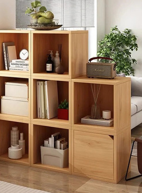 柜子储物柜客厅隔断收纳柜自由组合柜带柜门沙发旁置物架落地书架