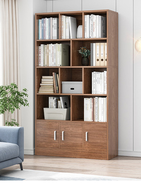 简易书架落地客厅置物架家用卧室收纳储物柜多功能柜办公室书柜