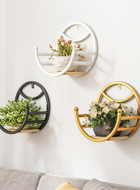 墙上壁挂花架客厅阳台铁艺免打孔绿萝多肉花盆植物花架子家用置物