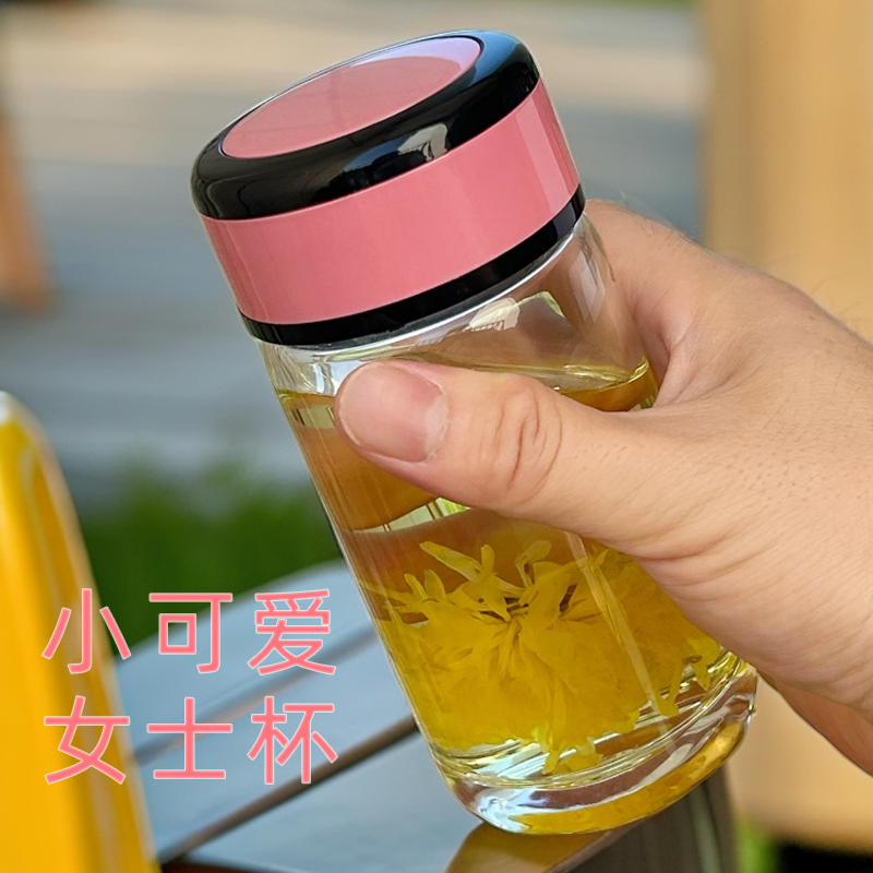 高颜值迷你小水杯女生可爱单层玻璃杯简约小容量便携随手杯高硼硅