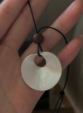 S925纯银韩版小众设计感复古拉丝