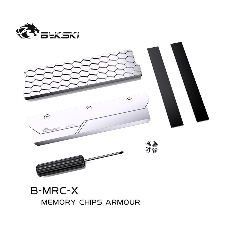 Bykski B-MRC-X 紫铜内存马甲 纯铜内存散热片 银色夹片 支持DDR5