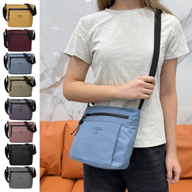 超轻竖款防水尼龙布男女款斜挎包