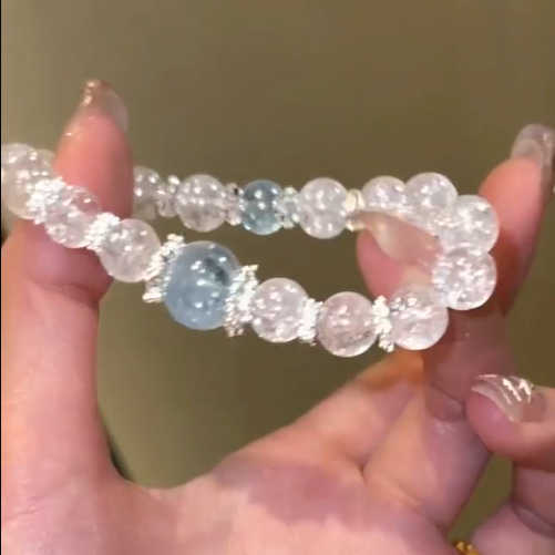 德国天然白水晶手链女仿白阿塞