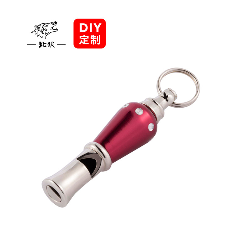 北狼户外求生项链口哨不锈钢高音频小哨子应急信号哨礼盒装/0616