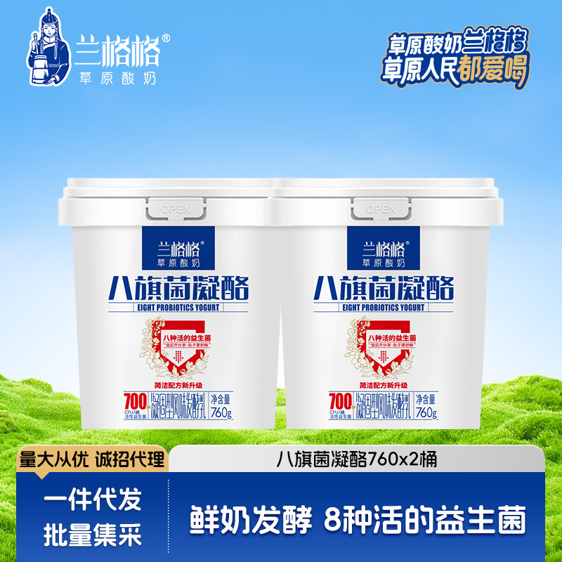 兰格格0蔗糖八旗菌凝酪760g2大桶