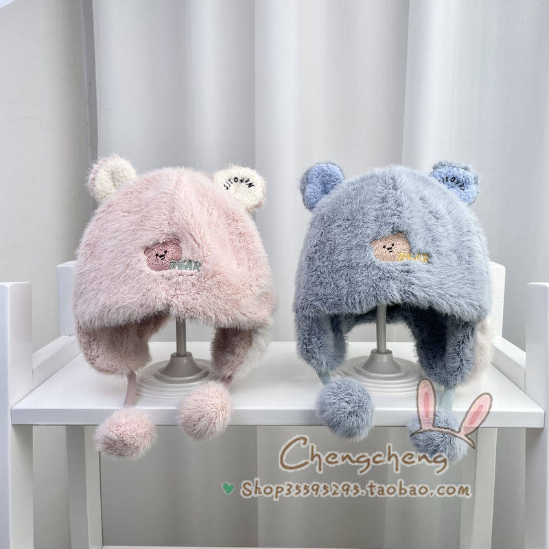 包邮星童坊冬季毛绒绒可爱帽子