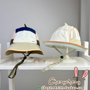 木然良品缤纷夏日新款男女宝宝婴儿童速干轻薄拼色遮阳渔夫盆帽子