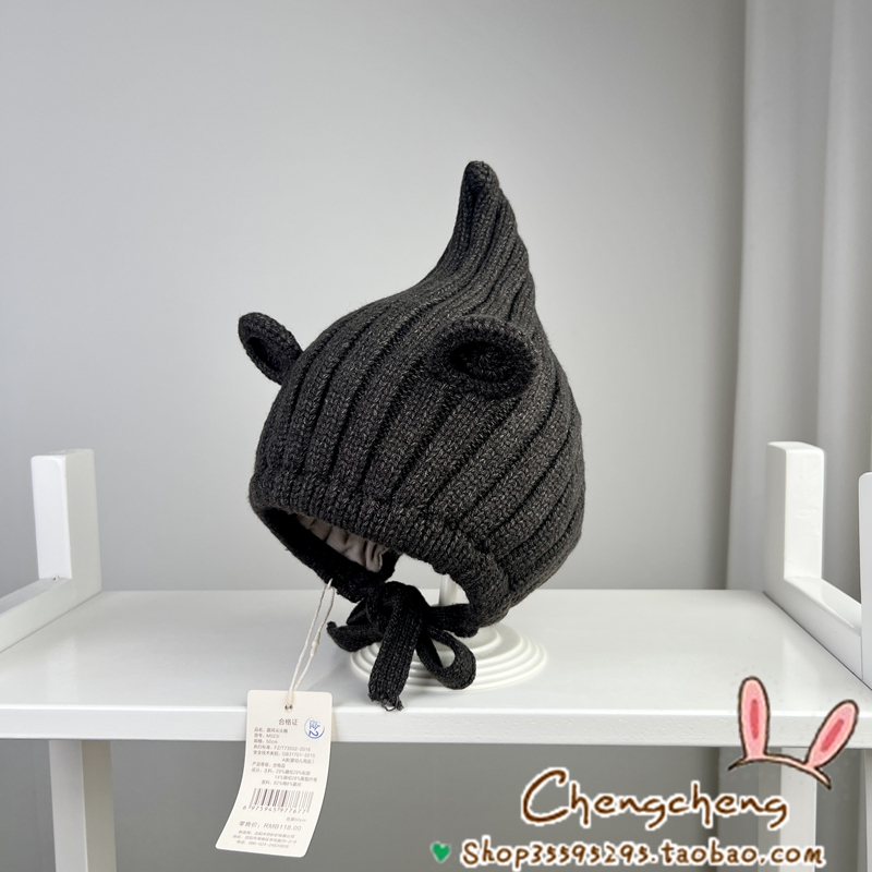 纯色洋气百搭文艺双层2025套头帽