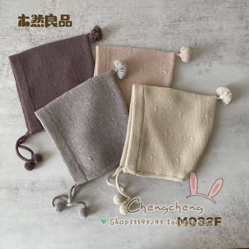 包邮木然良品冬季新款男女宝宝婴儿童小蜻蜓护耳双层精灵毛线帽子