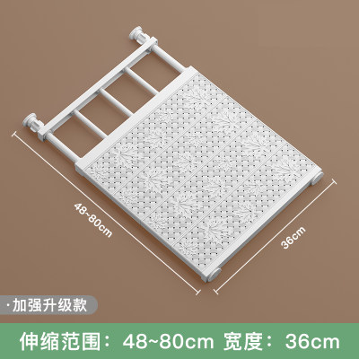 ]分层打孔卧室架子伸缩衣柜隔板塑料置物架厨柜免钉免墙上分柜子