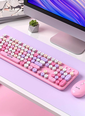 狼蛛AC306无线套装键盘鼠标少女键盘游戏商务办公无线键盘鼠标红
