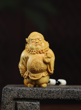 崖柏木钟馗手把件男士把玩件吊坠汽车挂件实木雕刻佛像摆件装饰品