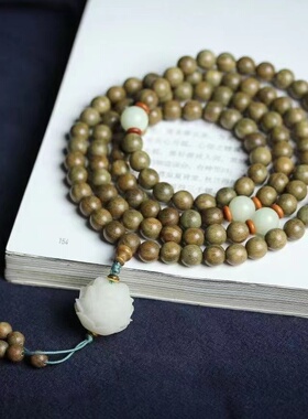 天然绿檀木手串南美愈疮木圣檀木佛珠手链檀香木莲花男女紫檀手串