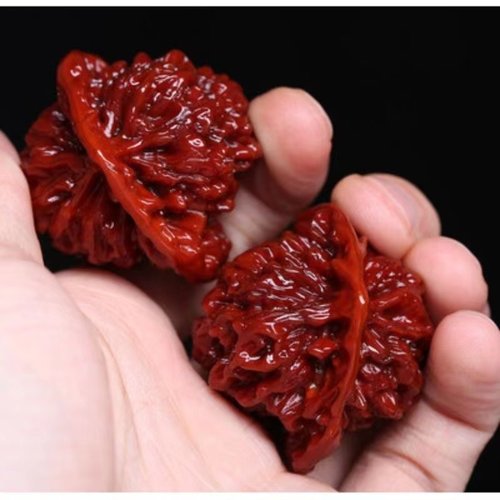 天然机刷包浆文玩核桃手把件四座楼官帽狮子头核桃包浆玉化保健球