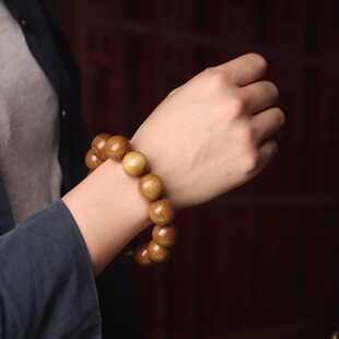 老料金丝楠木手串阴沉木文玩佛珠小叶桢楠水波纹手串男女汽车挂件