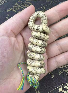 藏式斜切星月菩提原生态鸡油黄猪大肠扇面男女款文玩手串手持把玩