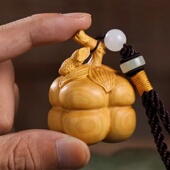 崖柏木雕事事如意柿子花生中式 摆件生日礼物木质手把件送男生收藏