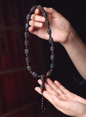 沉香木雕刻十八罗汉佛珠手串貔貅男女念珠长手持沉香汽车挂件装饰