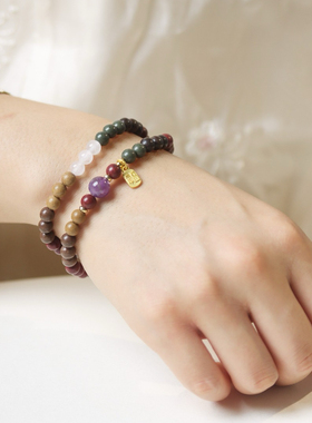 中草药天然双圈手串古法原创