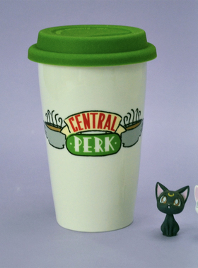 【清仓】老友记周边 正版central perk 双层陶瓷随手杯咖啡杯