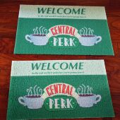 老友记周边centralperk吸水防尘Pvc绿色入户门卫生间丝圈地垫